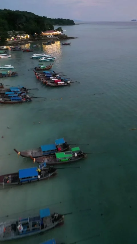 Drone video of Koh Phi Phi Don in Thailand Stock Footage 282568088