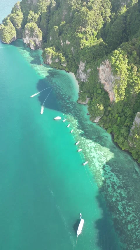 Drone video of Koh Phi Phi Don in Thailand Stock Footage 282570400