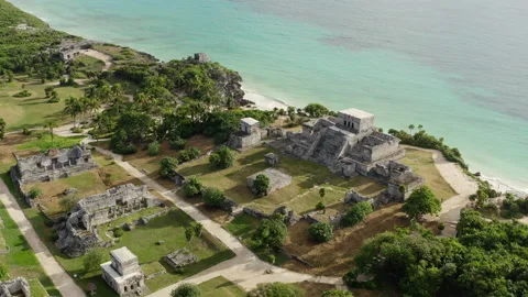 Drone video of the Mayan pyramids. Stock Footage 150858543