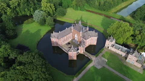 Drone video Merode castle Belgium europe Stock Footage 302600931