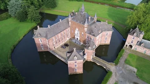 Drone video Merode castle Belgium europe Stock Footage 302600936