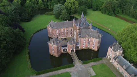 Drone video Merode castle Belgium europe Stock Footage 302600940