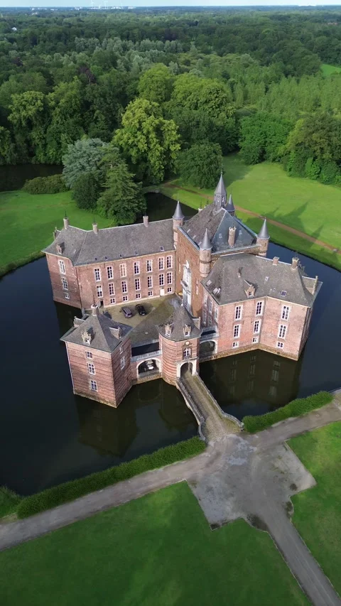 Drone video Merode castle Belgium europe Stock Footage 302600972