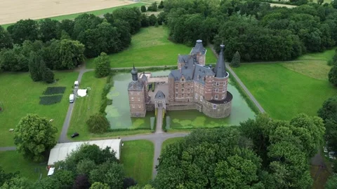 Drone video merode castle Germany europe Stock Footage 302585985