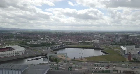 Drone video of the Middlesbrough skyline. Stock Footage 131125220