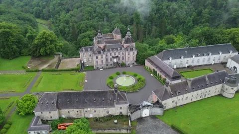 Drone video Modave castle belgium europe Stock Footage 302591605