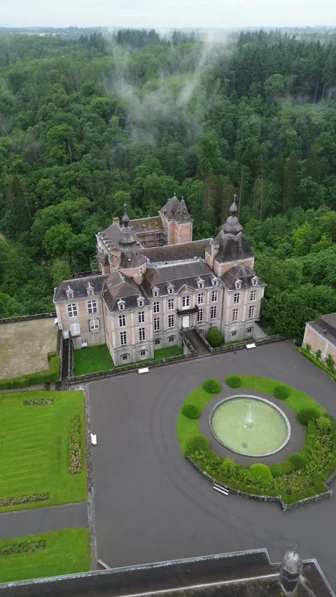Drone video Modave castle belgium europe Stock Footage 302591626