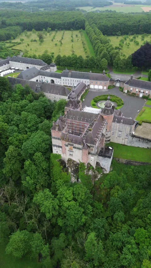 Drone video Modave castle belgium europe Stock Footage 302591820