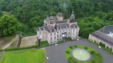 Drone video Modave castle belgium europe Stock Footage 302591853