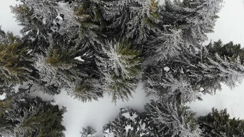 Drone video of mountain winter landscape.  Aerial view Stock Footage 105433532