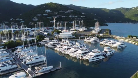 Drone Video Nanny Cay Outer Marina Stock Footage 260268676