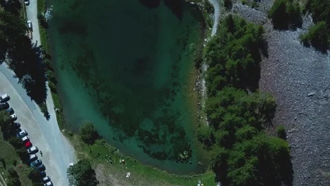 Drone video over a beautiful mountain lake Video stock 138440969