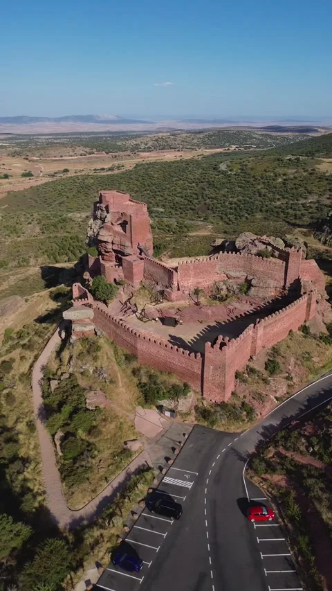 Drone video Peracense castle Spain europe Stock Footage 302585378