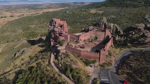 Drone video Peracense castle Spain europe Stock Footage 302585389