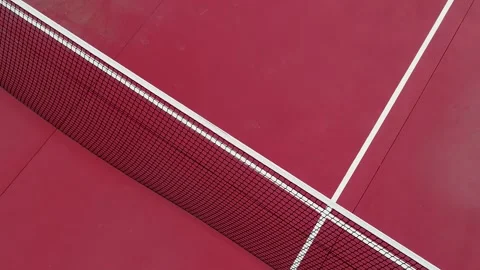 A Drone Video Pulling Up from a Tennis Net. Concept A revealing and dynamic.. Stock Footage 315702079