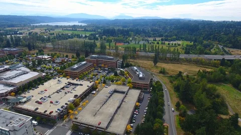 Drone Video Redmond Town Center Washington Stock Footage 128851953