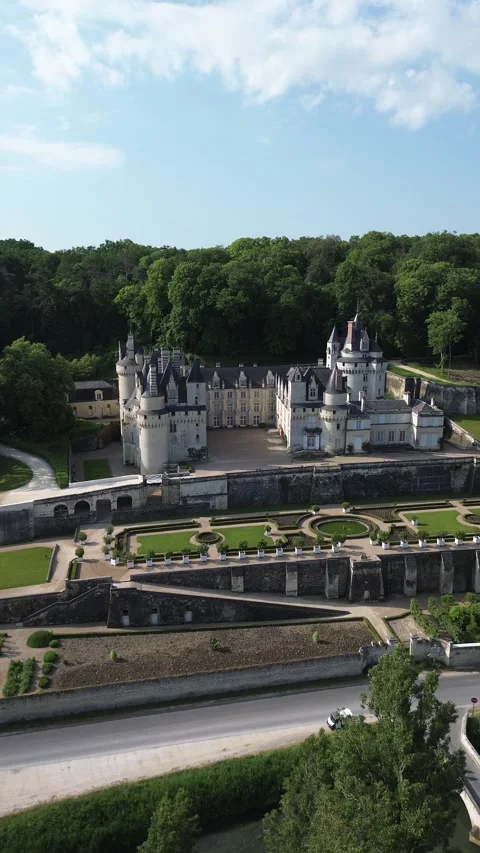 Drone video Rigny Ussé castle France europe Stock Footage 302553768