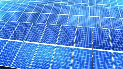 Drone video of rows of solar panels in an outdoor field Stock Footage 231045251