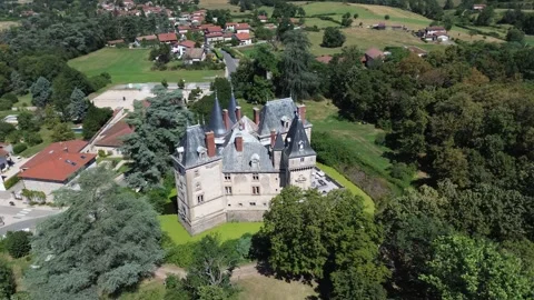 Drone video Saint Bonnet les Oules castle France europe Stock Footage 302718526