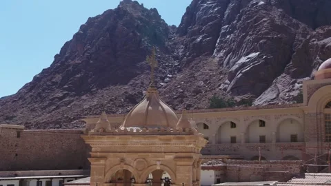 Drone video : Saint Catherine Monastery, Sinai in Egypt 1 Oct. 2024 No. 3 Stock Footage 304522888