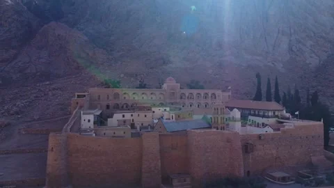 Drone video : Saint Catherine Monastery, Sinai in Egypt 1 Oct. 2024 No. 4 Stock Footage 304522913