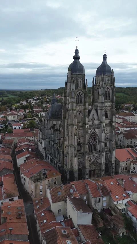 Drone video Saint-Nicolas-de-Port basilica France europe Stock Footage 302507014