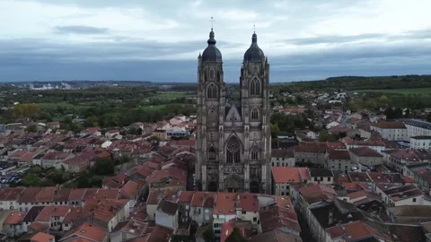 Drone video Saint-Nicolas-de-Port basilica France europe Stock Footage 302507015