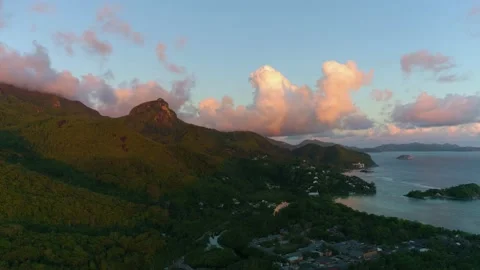 Drone video in the Seychelles, Mahe Stock Footage 221616823