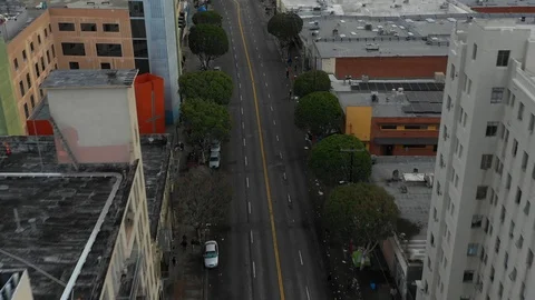 Drone video Skid Row LA Stock Footage 105548247
