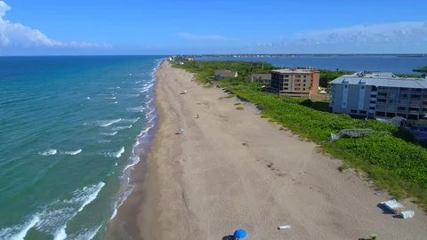Drone video South Florida Beach 4k Stock Footage