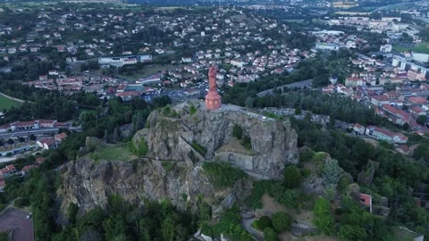 Drone video Statue of Notre-Dame of France Le Puy-en-Velay France europe Stock Footage 302722541