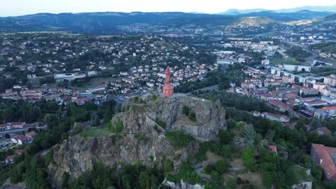 Drone video Statue of Notre-Dame of France Le Puy-en-Velay France europe Stock Footage 302722662