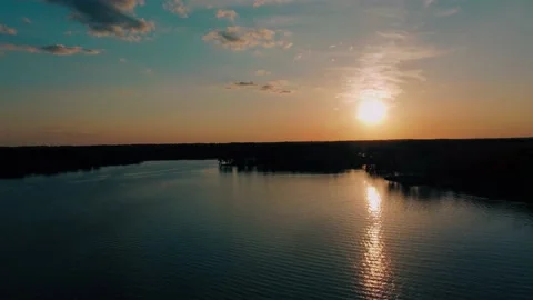 Drone video of Sunset at Ebenezer Park Stock Footage 152831333
