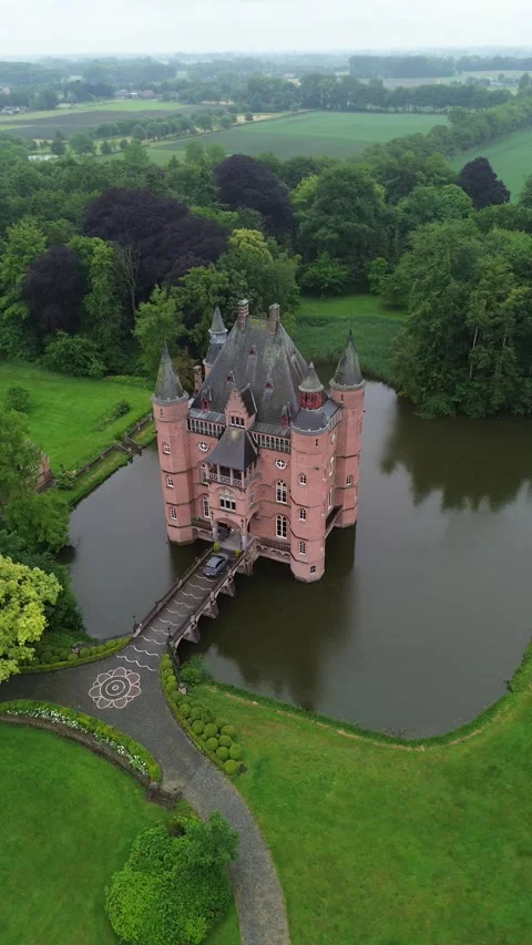 Drone video Ten Torre castle Belgium europe Stock Footage 302601564