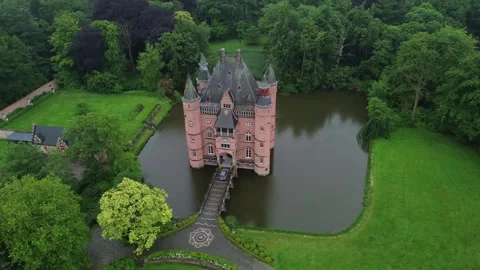 Drone video Ten Torre castle Belgium europe Stock Footage 302601587
