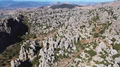Drone video Torcal de Antequera Natural Park Spain europe Stock Footage 302585480