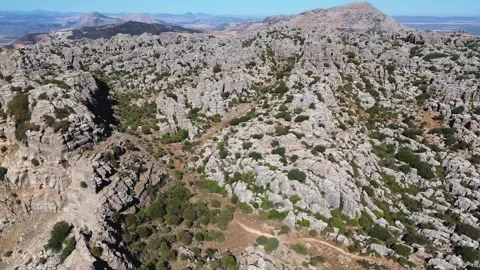 Drone video Torcal de Antequera Natural Park Spain europe Stock Footage 302585482