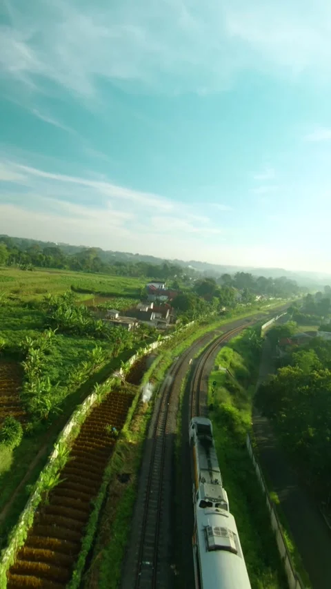 Drone video of train 2 Stock Footage 291597500