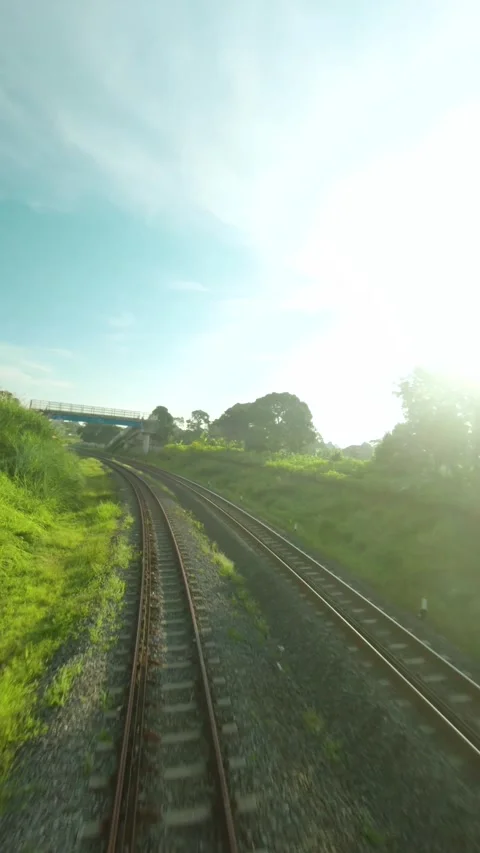 Drone video of train track Video stock 291597736