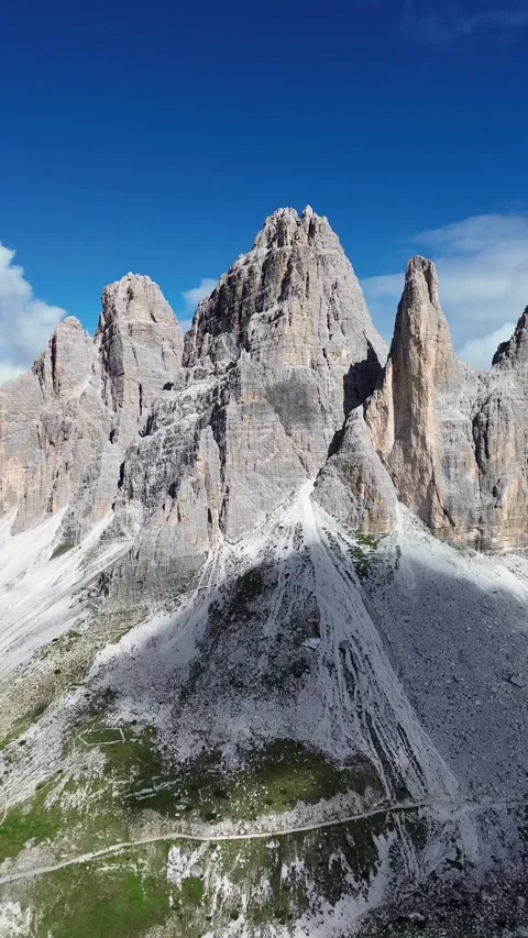 Drone video Tre Cime di Lavaredo Dolomites Italy europe Stock Footage 302585034
