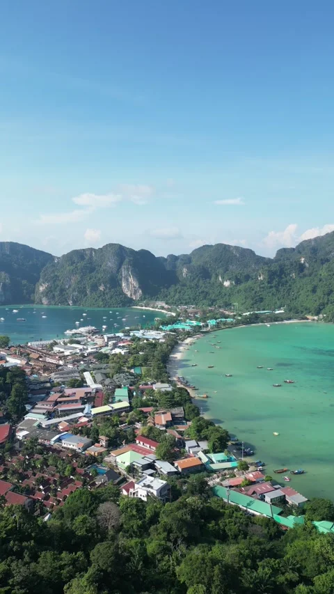 Drone Video of Viewpoint 2 in Koh Phi Phi Leh Stock Footage 295267231