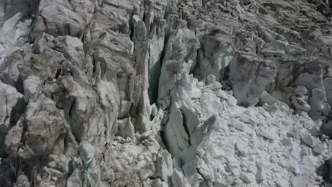 Drone video, white and massive glacier structures with complex, rugged shapes, Stock Footage 319793691