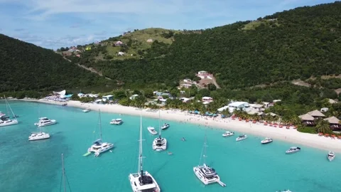 Drone video White Bay beach BVI Stock Footage 260084524