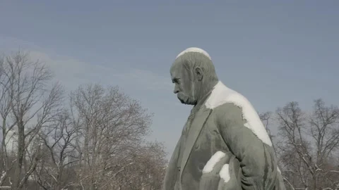 Drone video. Winter aerial view of the Taras Shevchenko National University Stock Footage 150981348