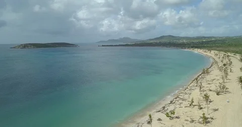 Drone Vieques Beach and ocean Stock Footage 114347300
