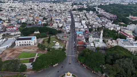 Drone view of 100-year-old Indo-Saracenic Clock Tower Dodda Gadiya and Silv.. Video stock 330988704
