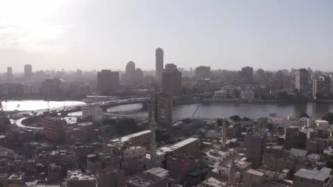 Drone view of Abbas Bridge, Cairo, Egypt – 6 Nov 2024 Stock Footage 311762882