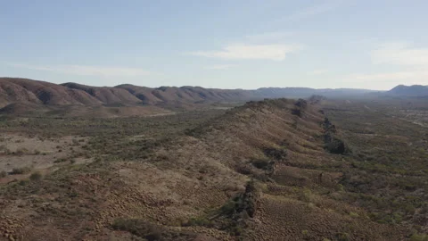 Drone view above a long, narrow ridgeline and wall Stock Footage 190971385
