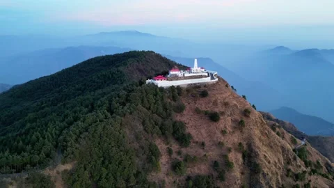 Drone view above the Sri Pada Adam's Peak during daytime Video stock 240003385