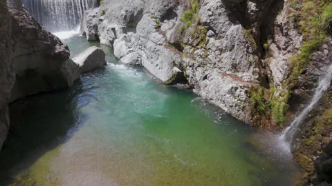 Drone View Above a Stunning Valley in Rural Japan Stock Footage 336766693